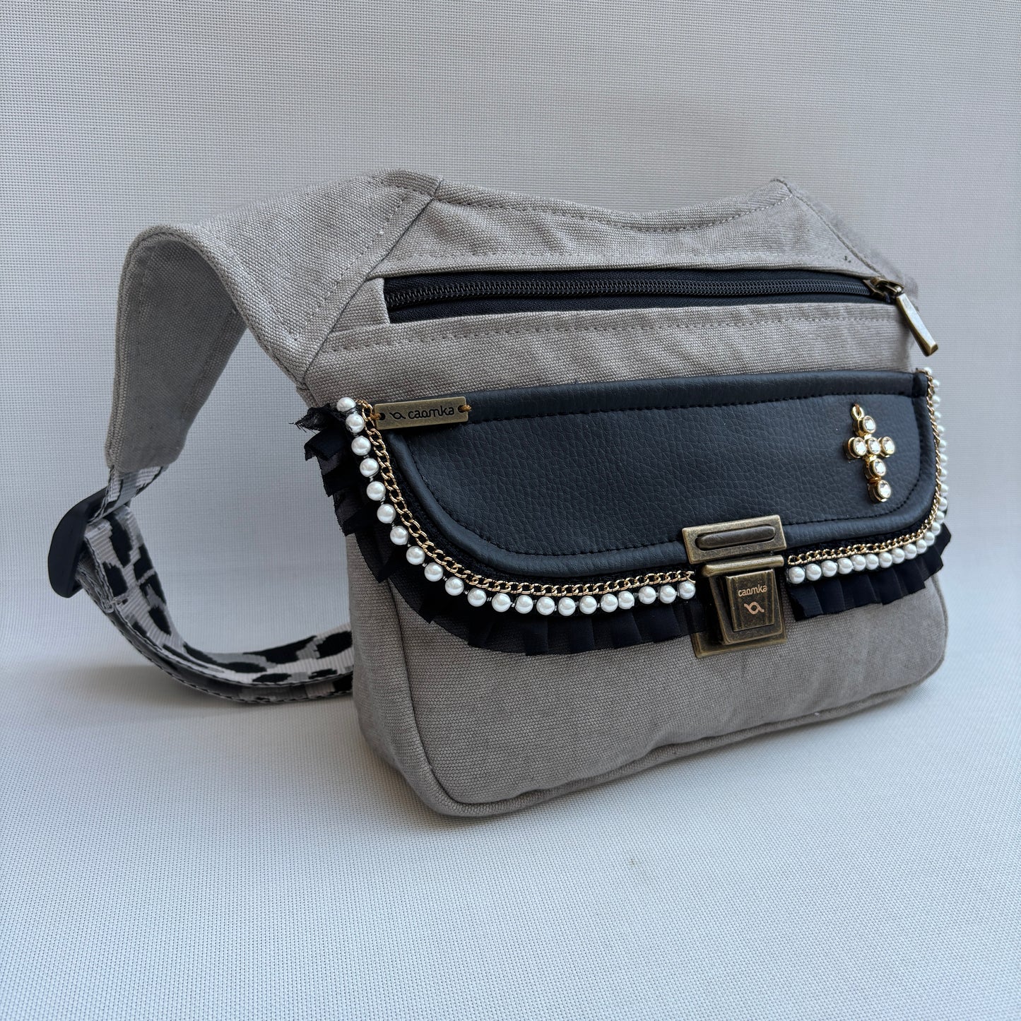 Riñonera Swarovski "Luxury Top" +  Bolsillo trasero · Pieza Única Núm. 17516