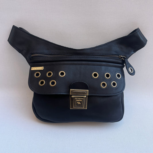 Premium Black Circles & Old Gold · Piel natural BioCuir® · Pieza Exclusiva Núm. 15001