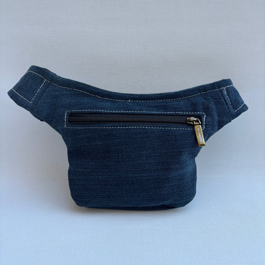 Riñonera Japanese Mini Jeans Recycled ♻️ + Bolsillo trasero extra con cremallera · Pieza Única Núm. 17549