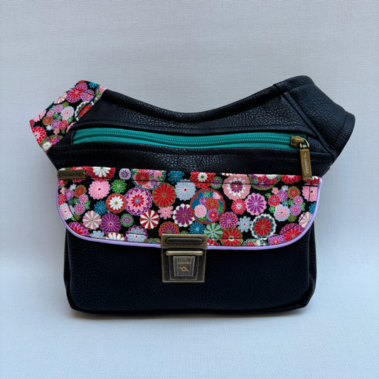 Special Japanese Flowers Vegan Leatherette Unique Piece No. 12983