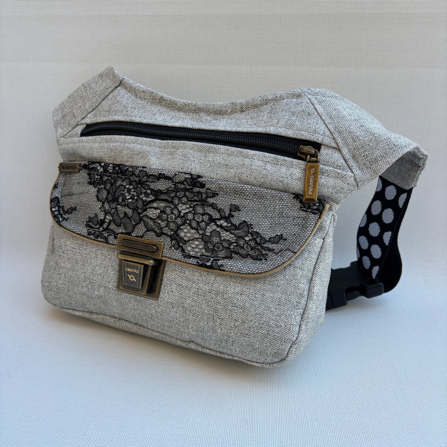 Riñonera "Elegant Party & Dots Top" + Bolsillo trasero · Pieza Única Núm. 19083