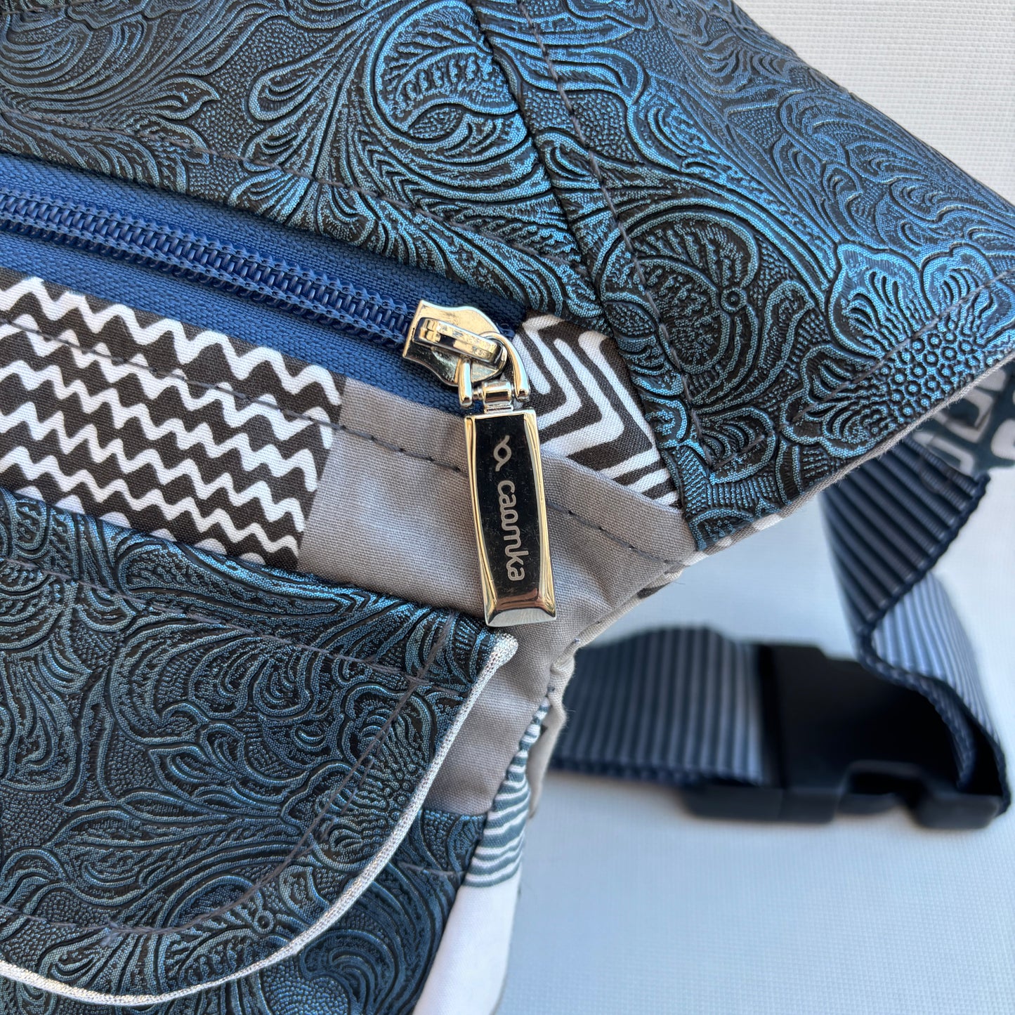 Riñonera "Elegant Patchwork" + Bolsillo trasero · Pieza Única Núm. 19082