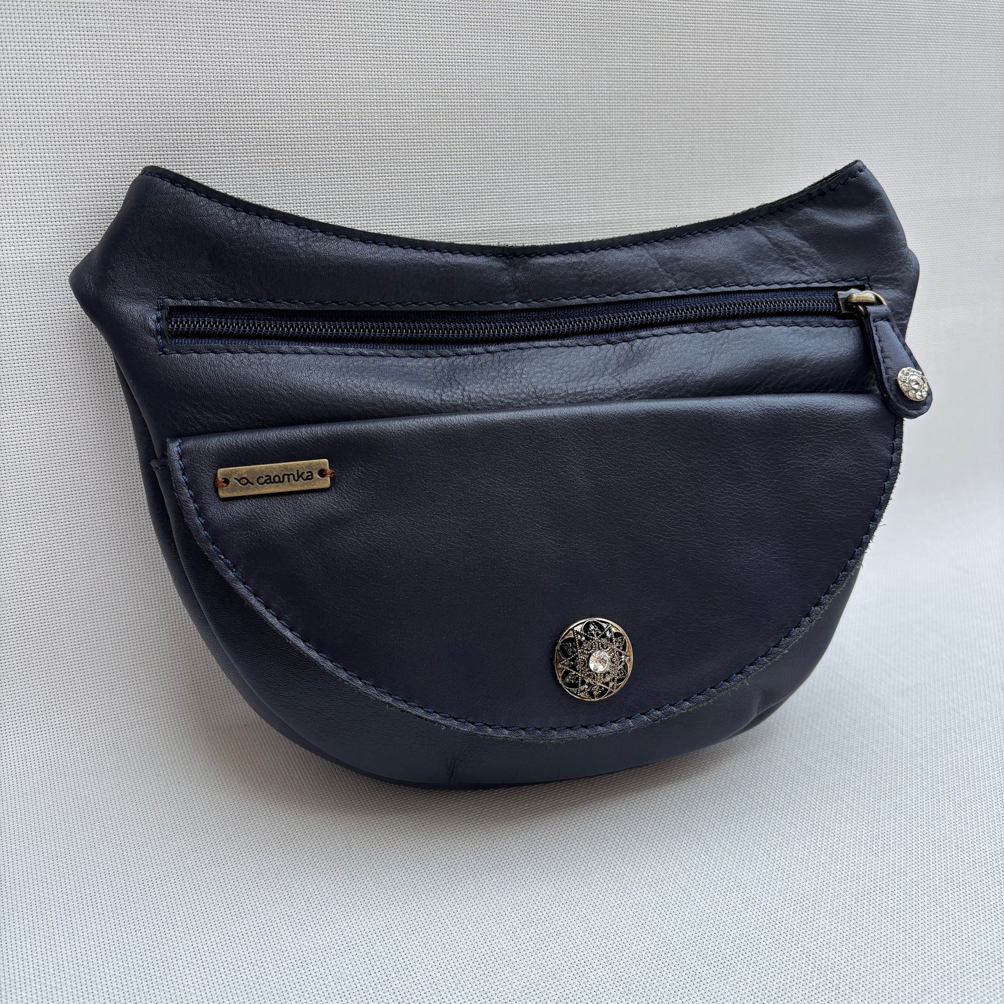 Riñonera Luna "Special Dark Blue Luxury" Silver · Piel · Pieza Exclusiva Núm. 19065