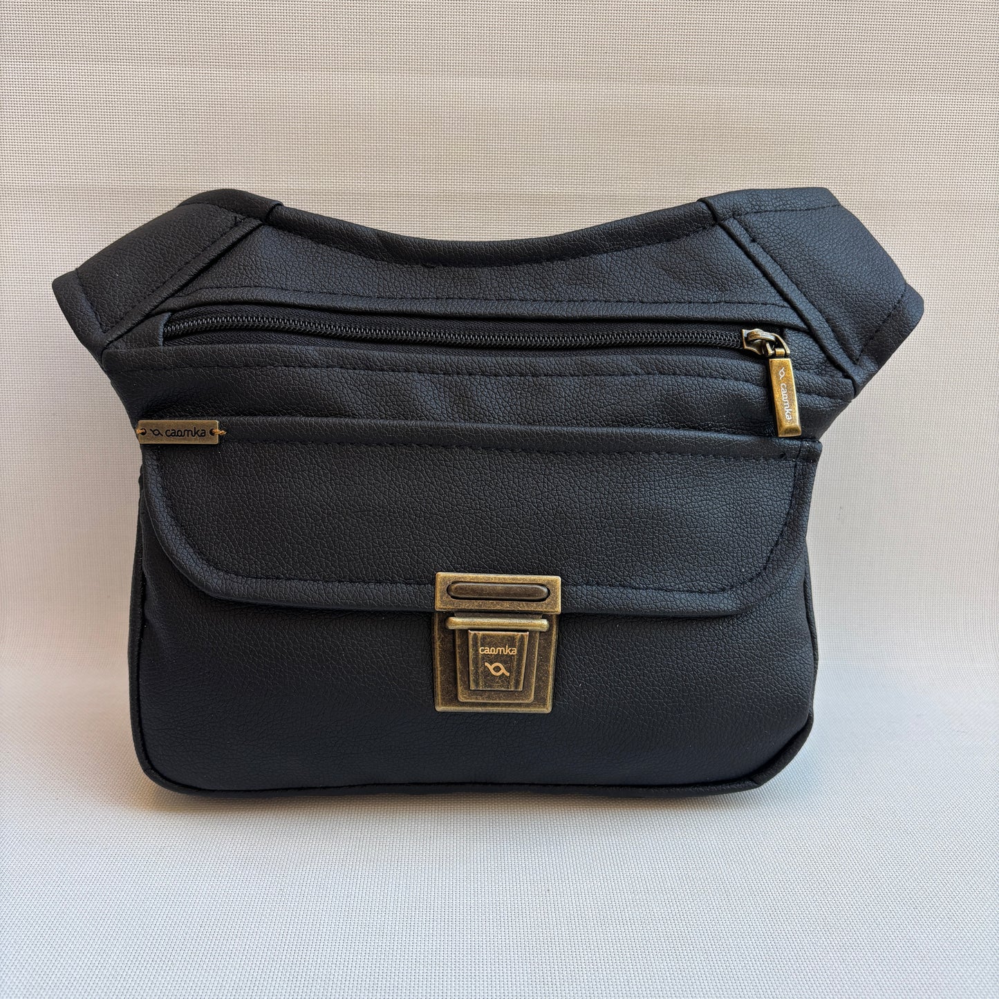 Riñonera "Classic Black Old Gold" · Polipiel · Pieza Exclusiva Núm. 18258