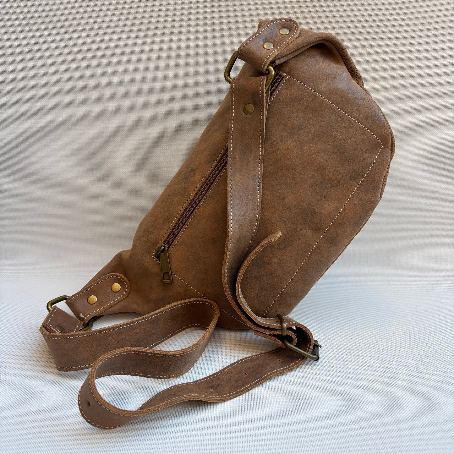 Riñonera "Elegant Retro Chic Brown Top" · Piel / Cuero · Pieza Única Núm. 18251