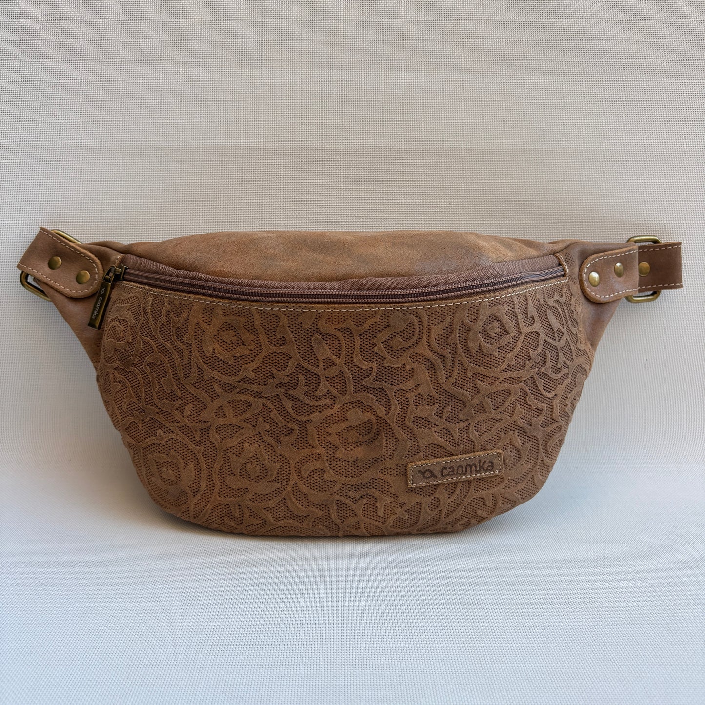 Riñonera "Elegant Retro Chic Brown Top" · Piel / Cuero · Pieza Única Núm. 18251