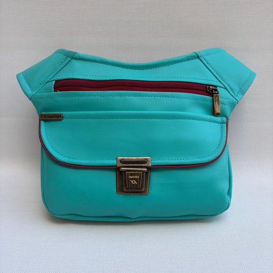 (TARA -50%) Pack Riñonera + 3 Pulseras "Special Turquesa" · Polipiel · Pieza Única Núm. 17593