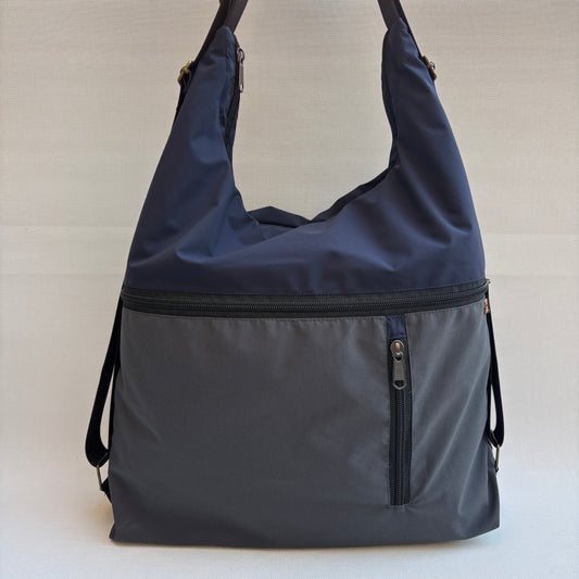 Mochila - Bolso - Tote Bag - Impermeable · Mutifunción · "Nepal" Bicolor Marino/Gris · Súper ligera · Pieza 18249