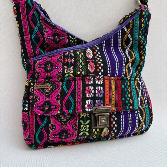 Bolso Bandolera Súper Caomka "Midnight Tribal Glow" · Pieza Única Núm. 19055