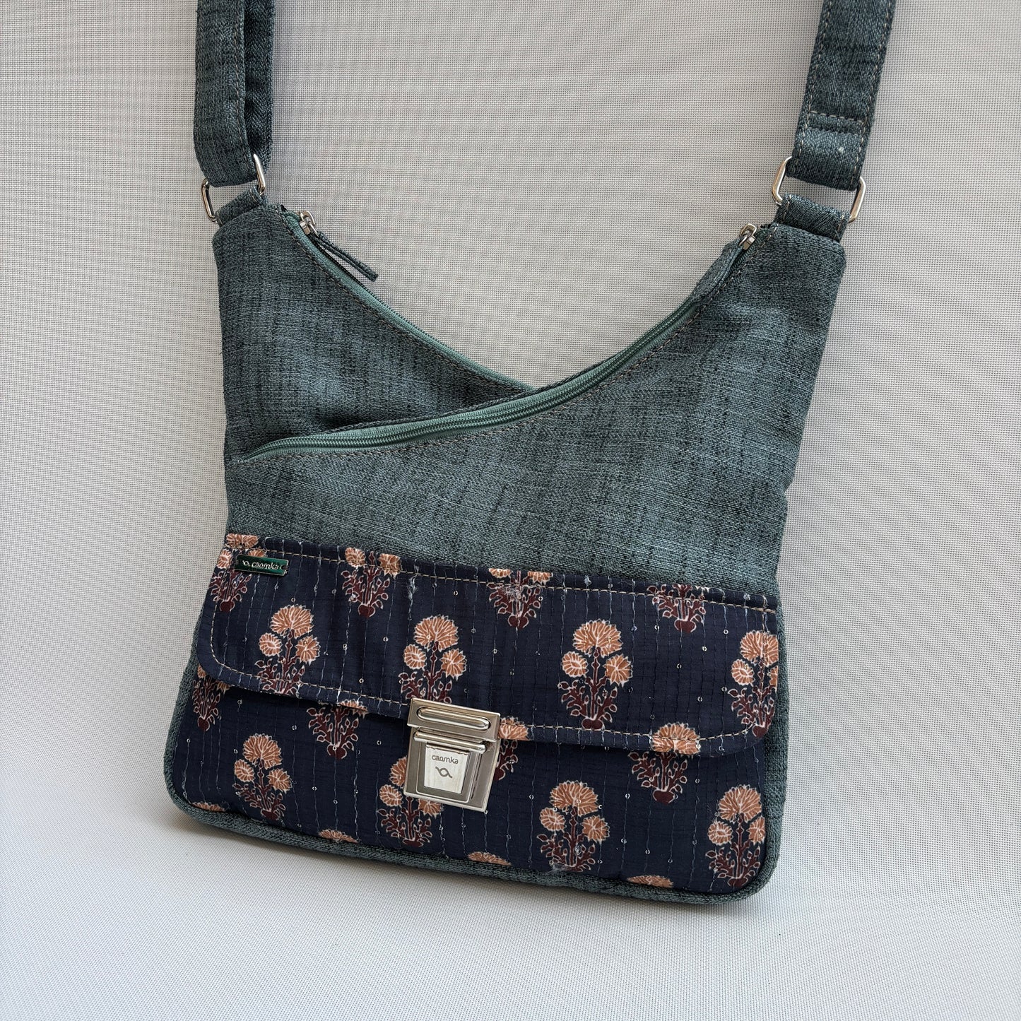 Bolso Bandolera Súper Caomka "Forest Bloom" · Pieza Única Núm. 19058
