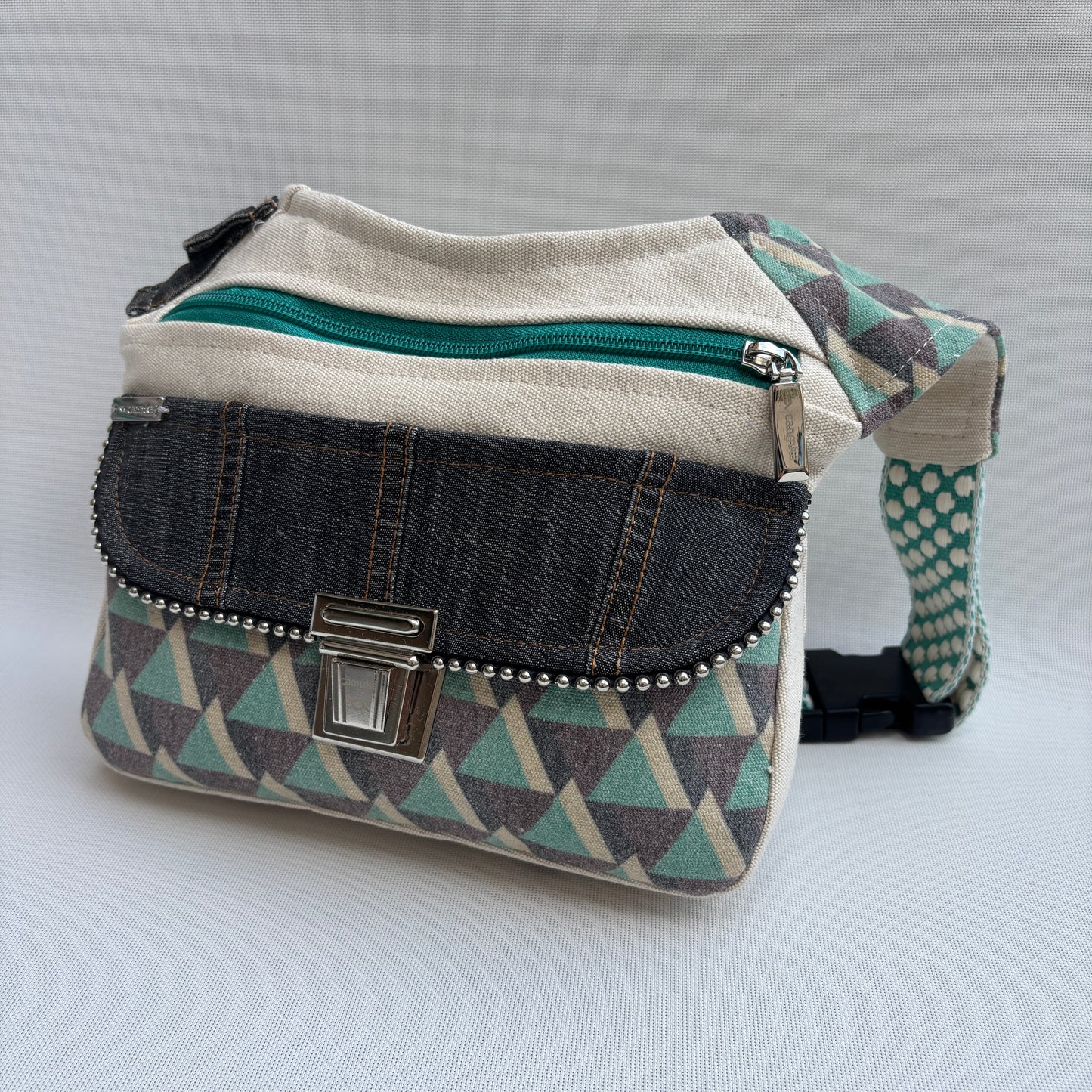 Riñonera "Geometric Nepal Top" + Bolsillo trasero · Pieza Única Núm. 17635