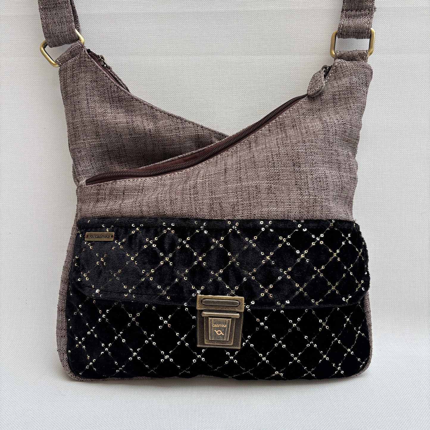 Bolso Bandolera Súper Caomka "Noir Glam" · Pieza Única Núm. 19049