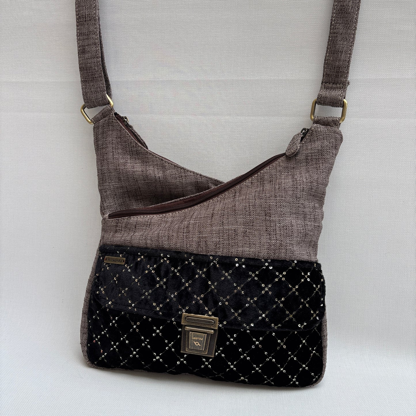 Bolso Bandolera Súper Caomka "Noir Glam" · Pieza Única Núm. 19049