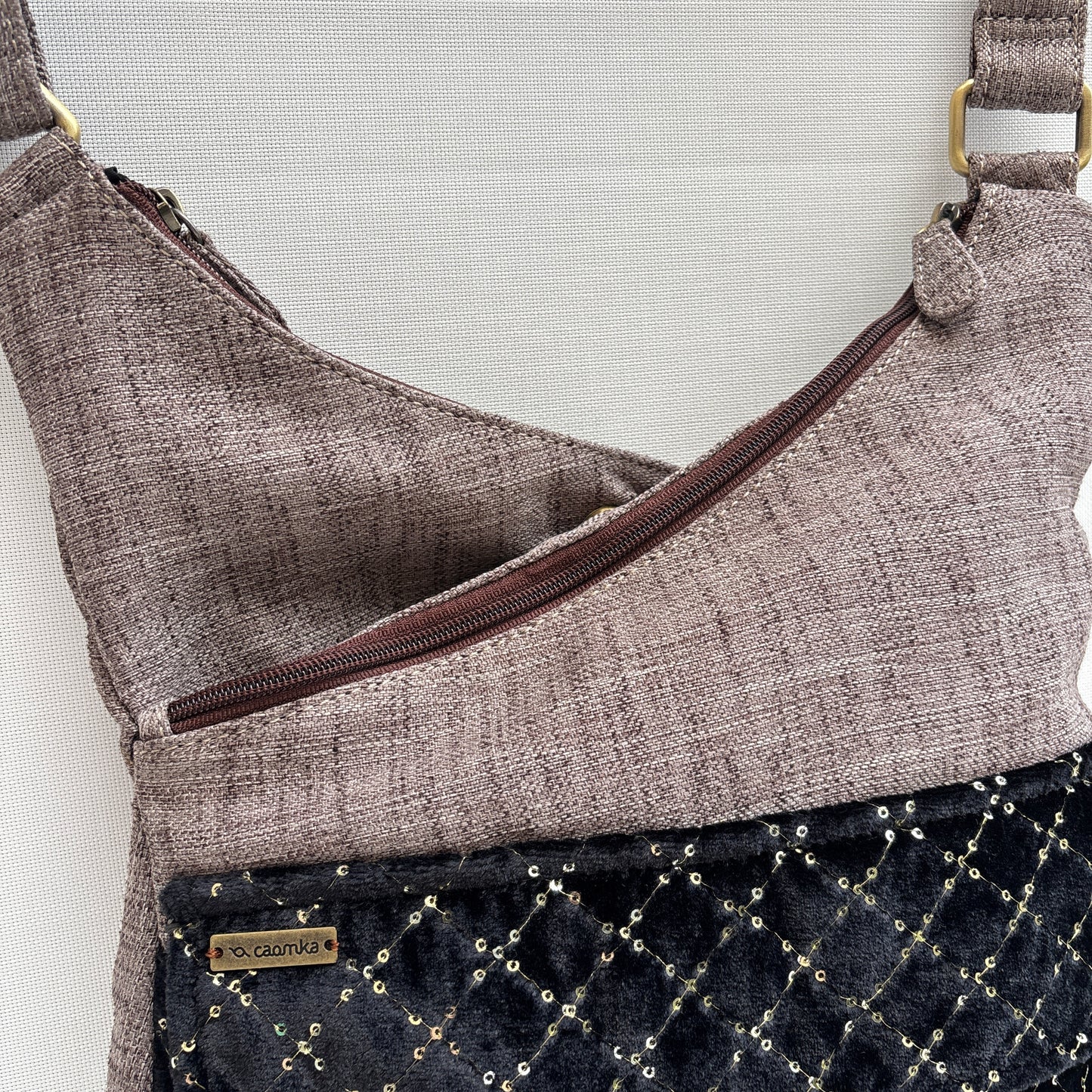Bolso Bandolera Súper Caomka "Noir Glam" · Pieza Única Núm. 19049