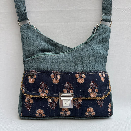 Bolso Bandolera Súper Caomka "Blue Heritage" · Pieza Única Núm. 19048