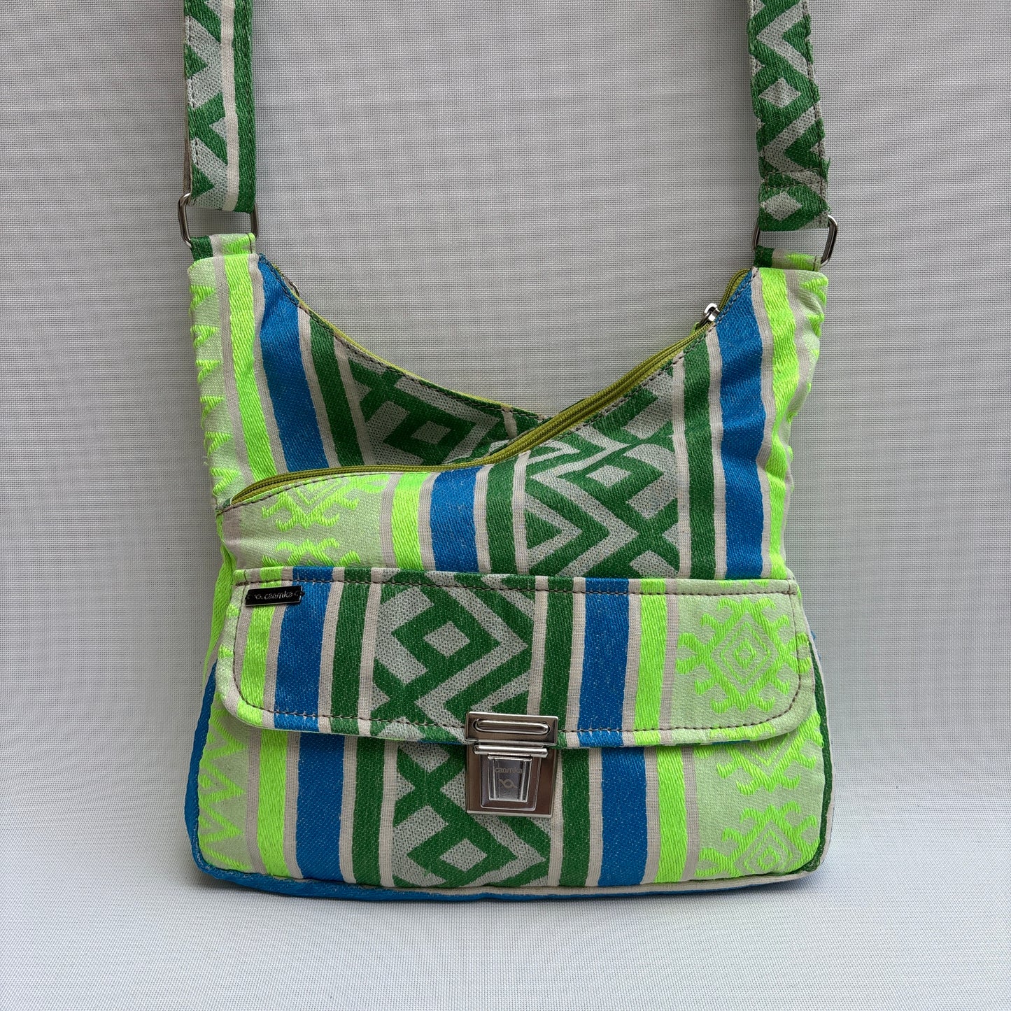 Bolso Bandolera Súper Caomka "Green Electric" · Pieza Única Núm. 19047