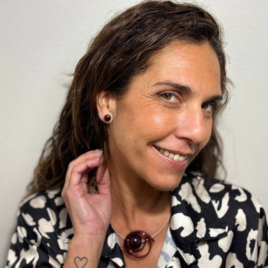 Conjunto con perla de vidrio de Murano SPIRA · Jolly Venezia × Caomka · Color: Granate Veneciano