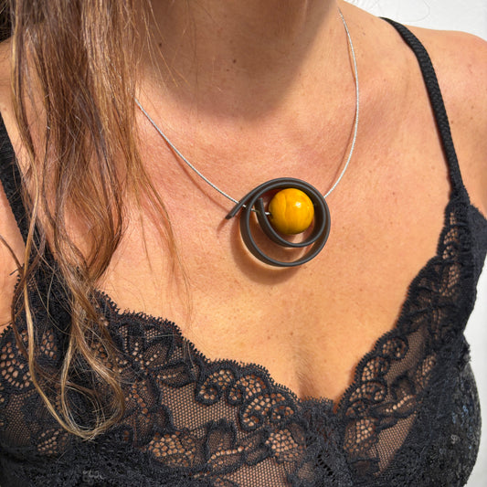 Conjunto con perla de vidrio de Murano SPIRA · Jolly Venezia × Caomka · Color: Ámbar Veneciano