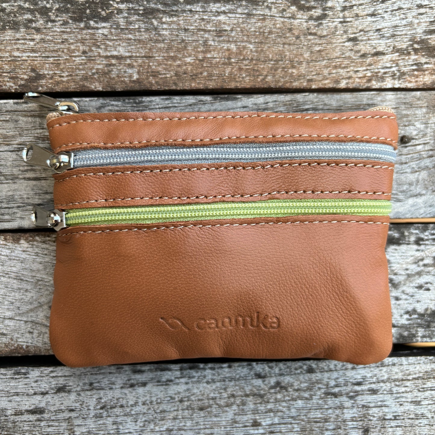 CAOMKA Premium Flat Coin Purse Natürliches BioCuir®-Leder Exklusivstück Nr. 13183