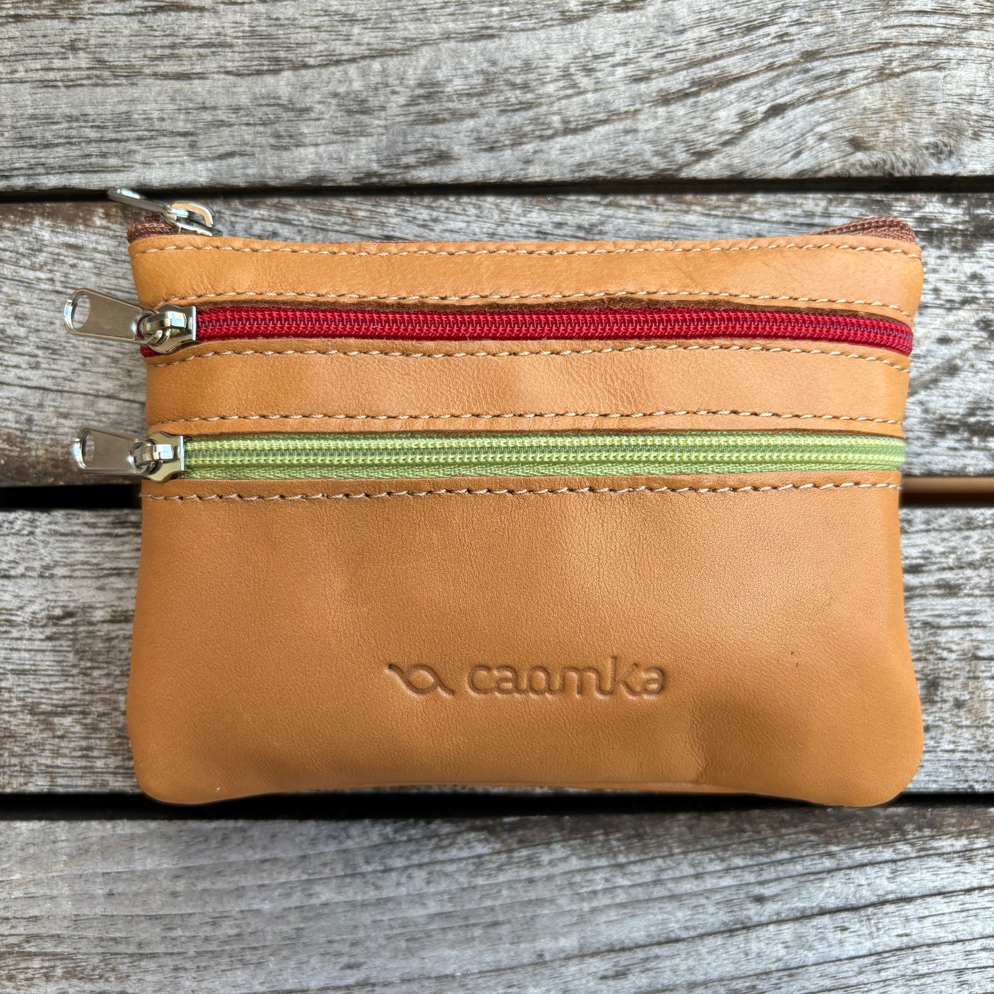 CAOMKA Premium Flat Coin Purse Natürliches BioCuir®-Leder Exklusivstück Nr. 13183