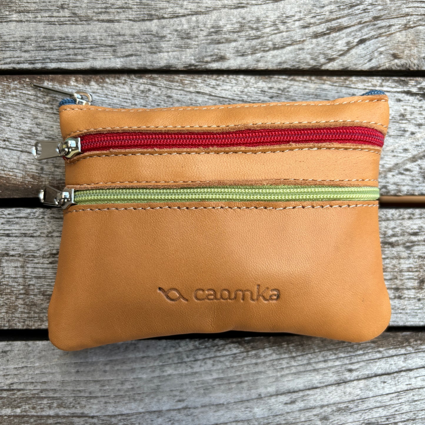 CAOMKA Premium Flat Coin Purse Natürliches BioCuir®-Leder Exklusivstück Nr. 13183