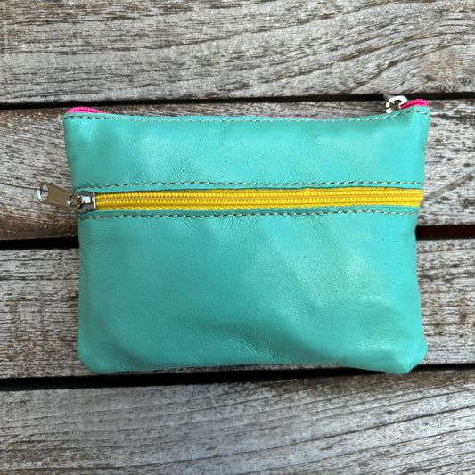 CAOMKA Premium Flat Coin Purse Natural BioCuir® Leather Exclusive Piece No. 13183