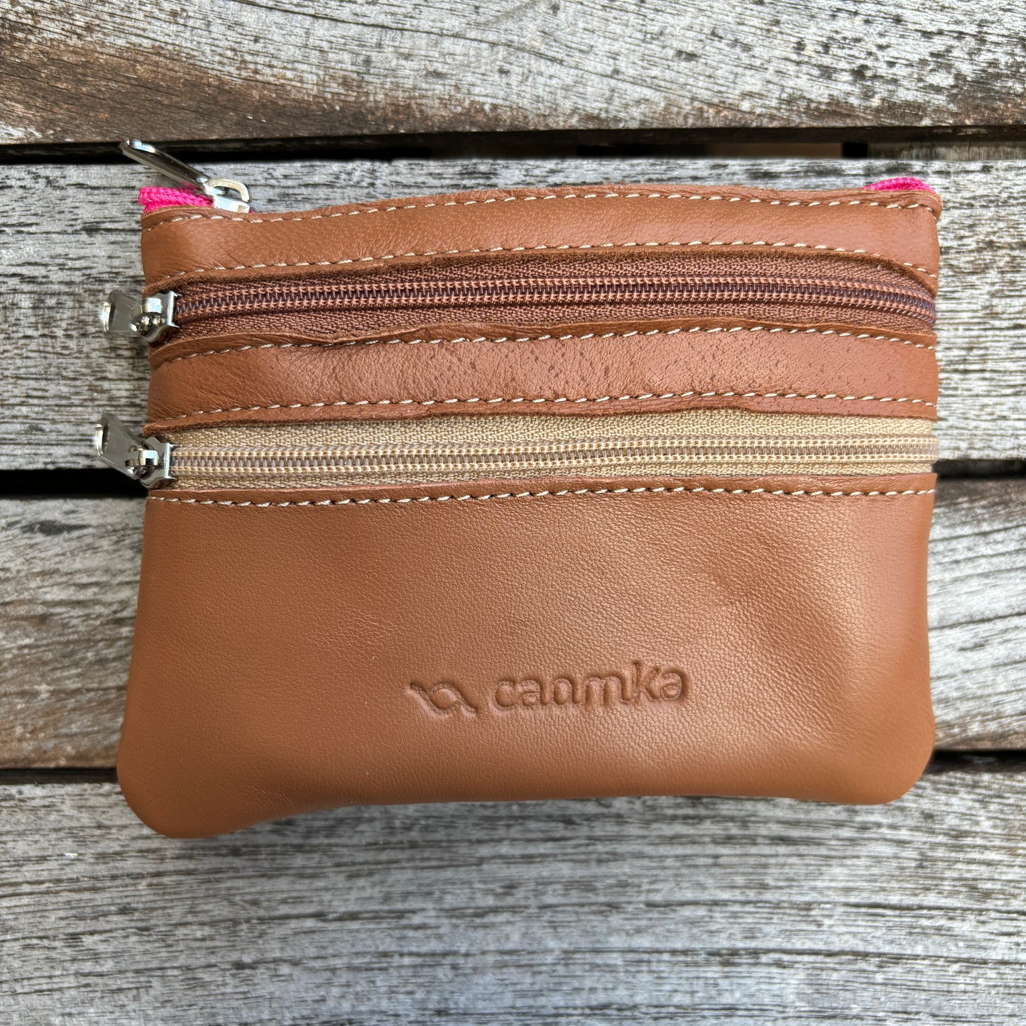 CAOMKA Premium Flat Coin Purse Natürliches BioCuir®-Leder Exklusivstück Nr. 13183