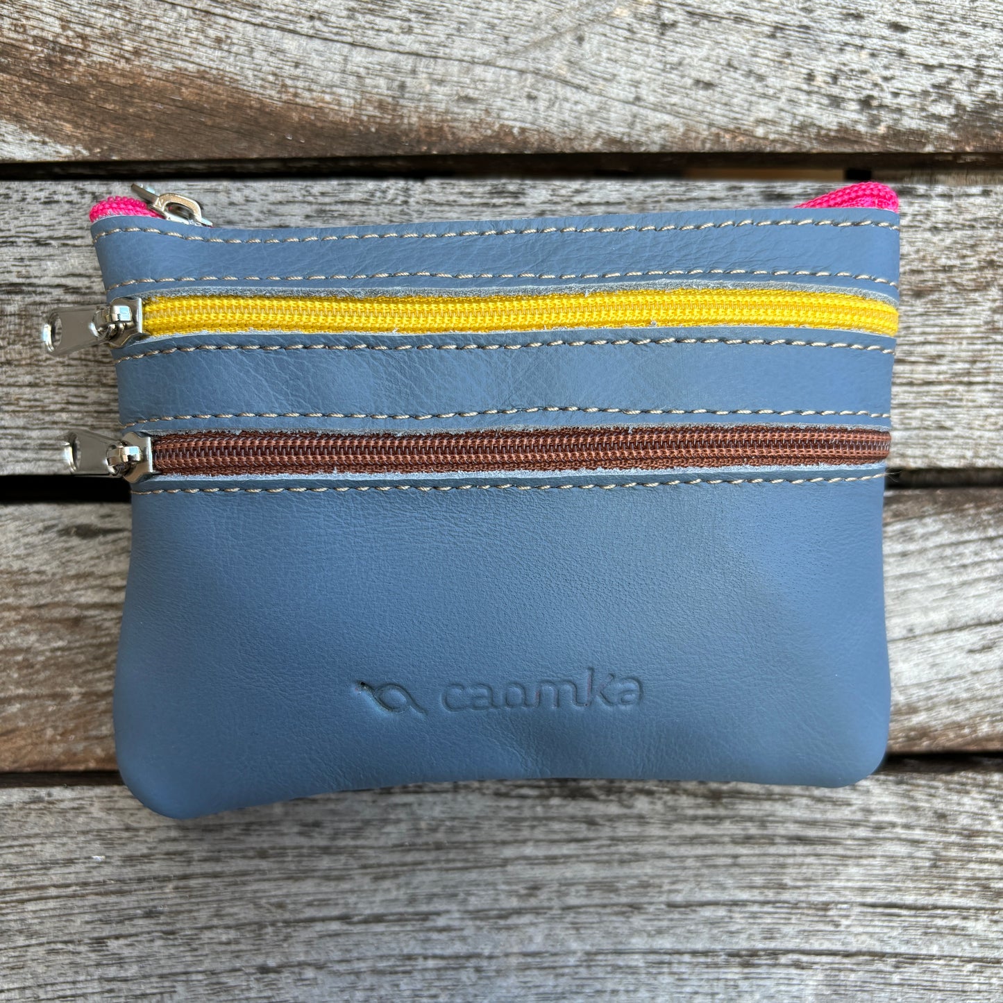 CAOMKA Premium Flat Coin Purse Natürliches BioCuir®-Leder Exklusivstück Nr. 13183