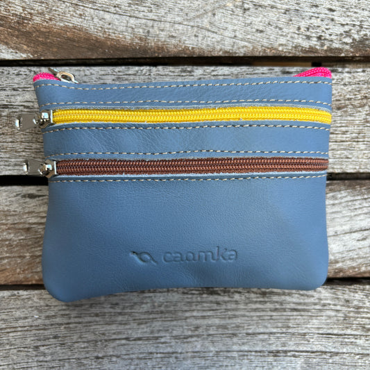 CAOMKA Premium Flat Coin Purse Natural BioCuir® Leather Exclusive Piece No. 13183