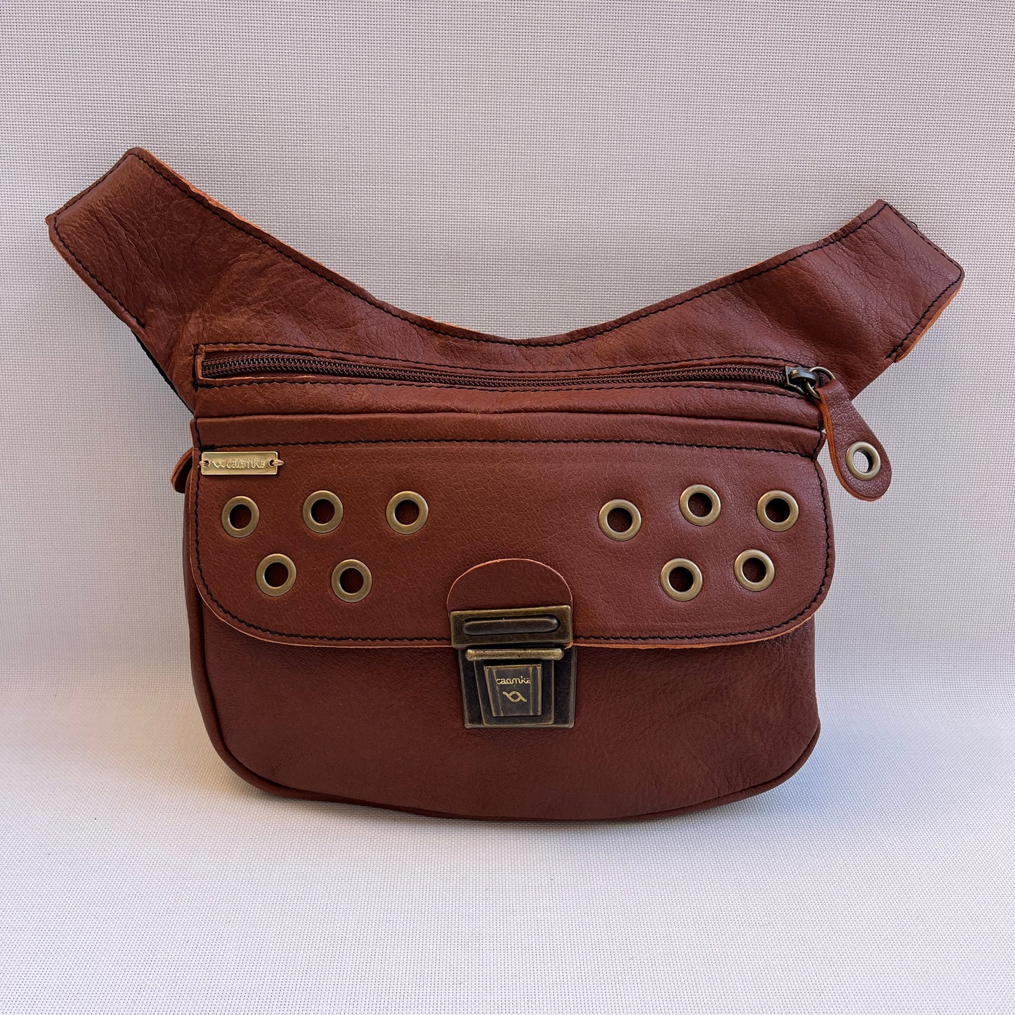 Premium Brown Circles & Old Gold · Piel natural BioCuir® · Pieza Única Núm. 15046