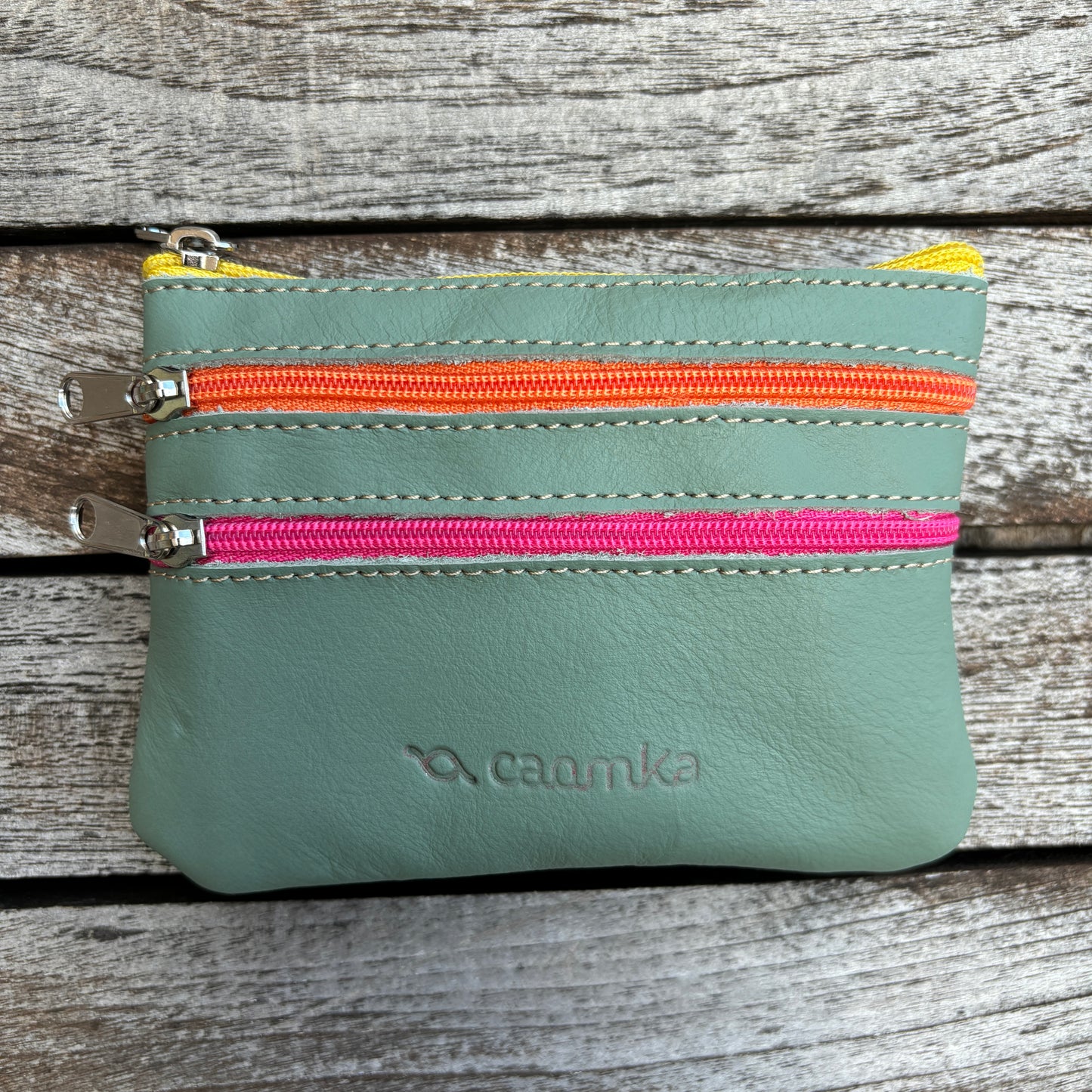 CAOMKA Premium Flat Coin Purse Natürliches BioCuir®-Leder Exklusivstück Nr. 13183