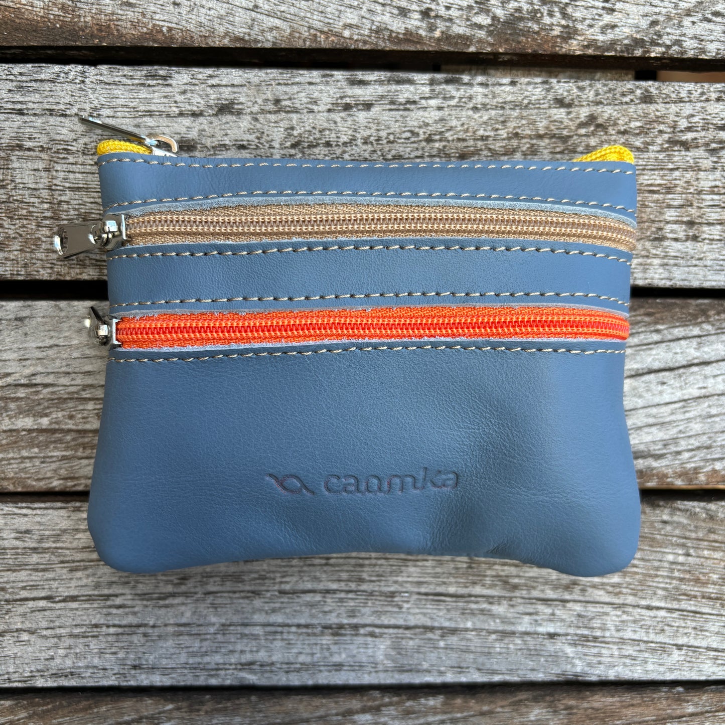 CAOMKA Premium Flat Coin Purse Natürliches BioCuir®-Leder Exklusivstück Nr. 13183
