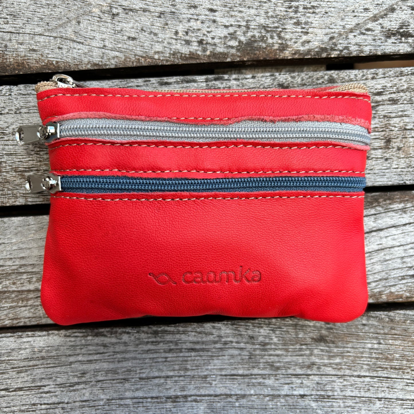 CAOMKA Premium Flat Coin Purse Natürliches BioCuir®-Leder Exklusivstück Nr. 13183