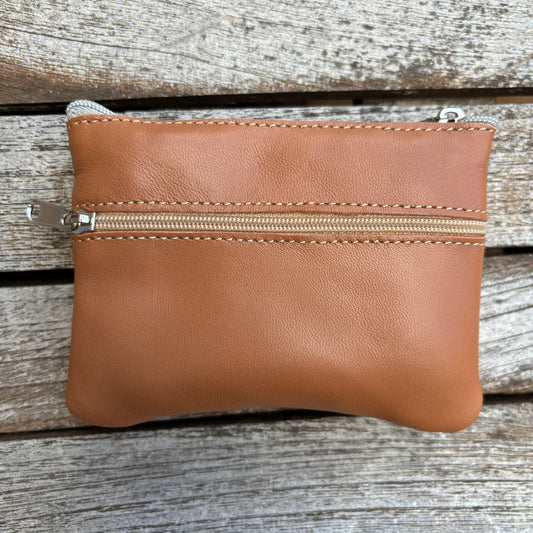 CAOMKA Premium Flat Coin Purse Natural BioCuir® Leather Exclusive Piece No. 13183