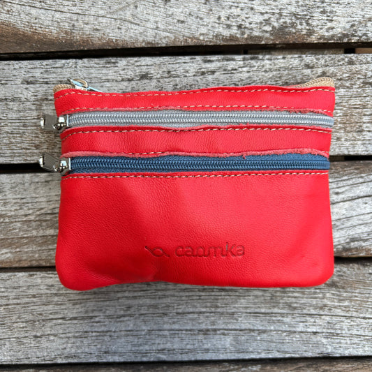 CAOMKA Premium Flat Coin Purse Natural BioCuir® Leather Exclusive Piece No. 13183