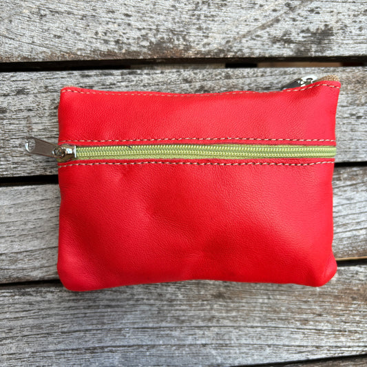 CAOMKA Premium Flat Coin Purse Natural BioCuir® Leather Exclusive Piece No. 13183