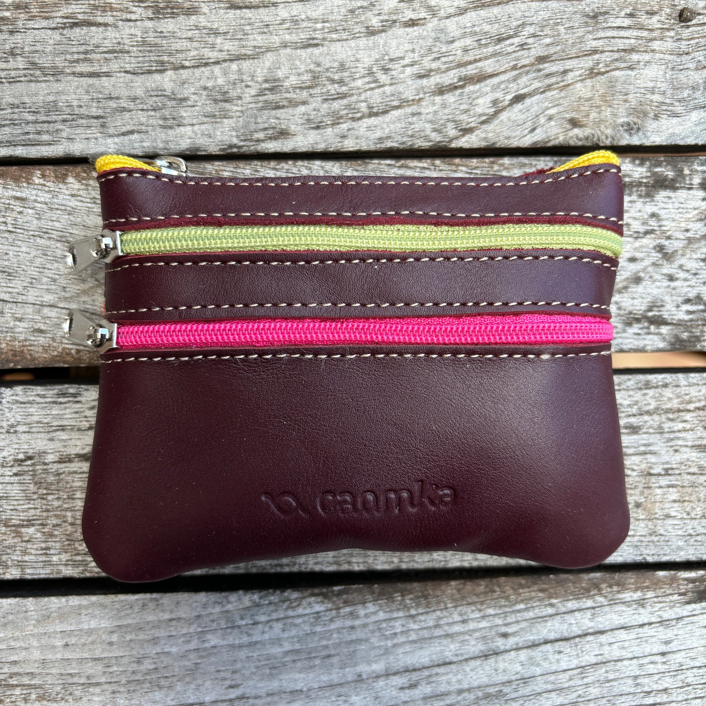 CAOMKA Premium Flat Coin Purse Natürliches BioCuir®-Leder Exklusivstück Nr. 13183