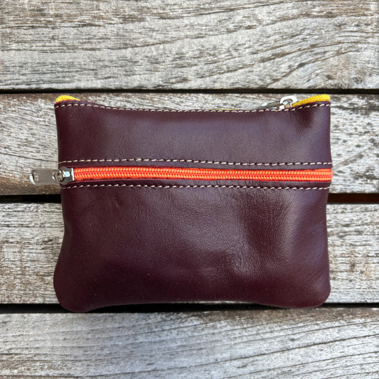 CAOMKA Premium Flat Coin Purse Natural BioCuir® Leather Exclusive Piece No. 13183
