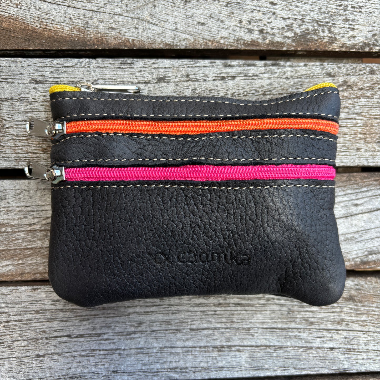 CAOMKA Premium Flat Coin Purse Natürliches BioCuir®-Leder Exklusivstück Nr. 13183