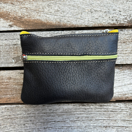 CAOMKA Premium Flat Coin Purse Natural BioCuir® Leather Exclusive Piece No. 13183