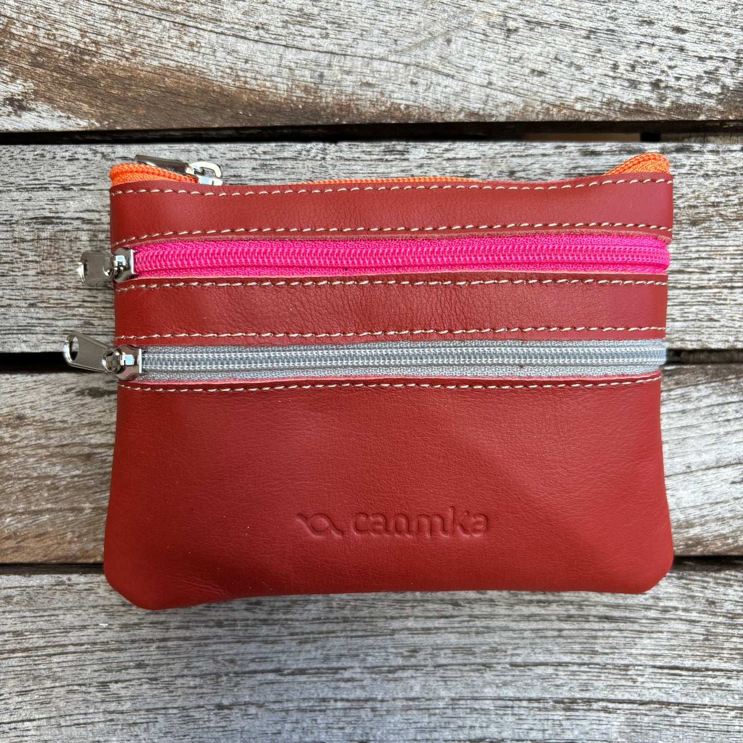 CAOMKA Premium Flat Coin Purse Natürliches BioCuir®-Leder Exklusivstück Nr. 13183