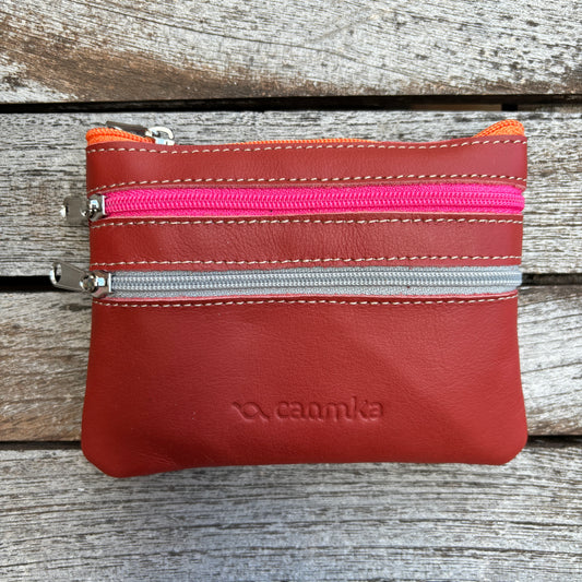 CAOMKA Premium Flat Coin Purse Natural BioCuir® Leather Exclusive Piece No. 13183