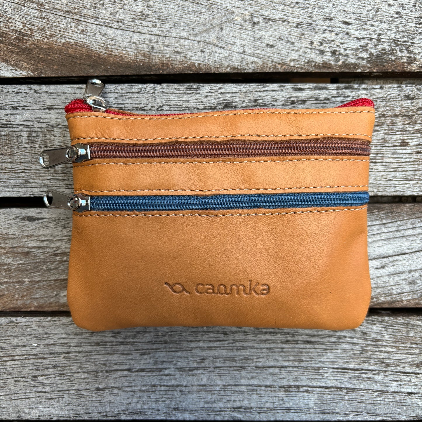 CAOMKA Premium Flat Coin Purse Natürliches BioCuir®-Leder Exklusivstück Nr. 13183