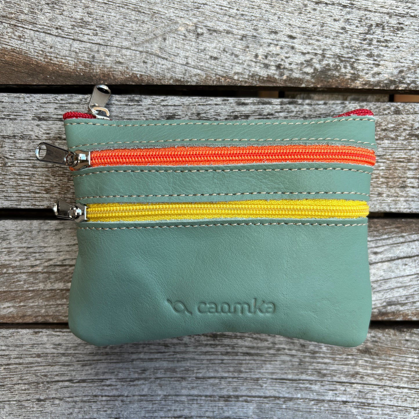 CAOMKA Premium Flat Coin Purse Natürliches BioCuir®-Leder Exklusivstück Nr. 13183