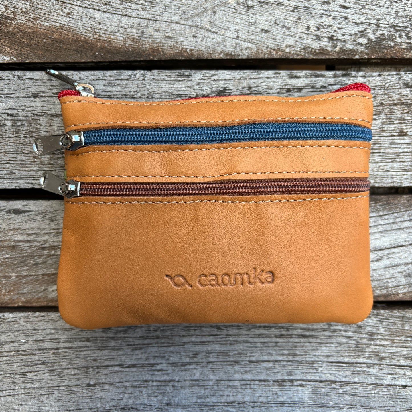 CAOMKA Premium Flat Coin Purse Natürliches BioCuir®-Leder Exklusivstück Nr. 13183