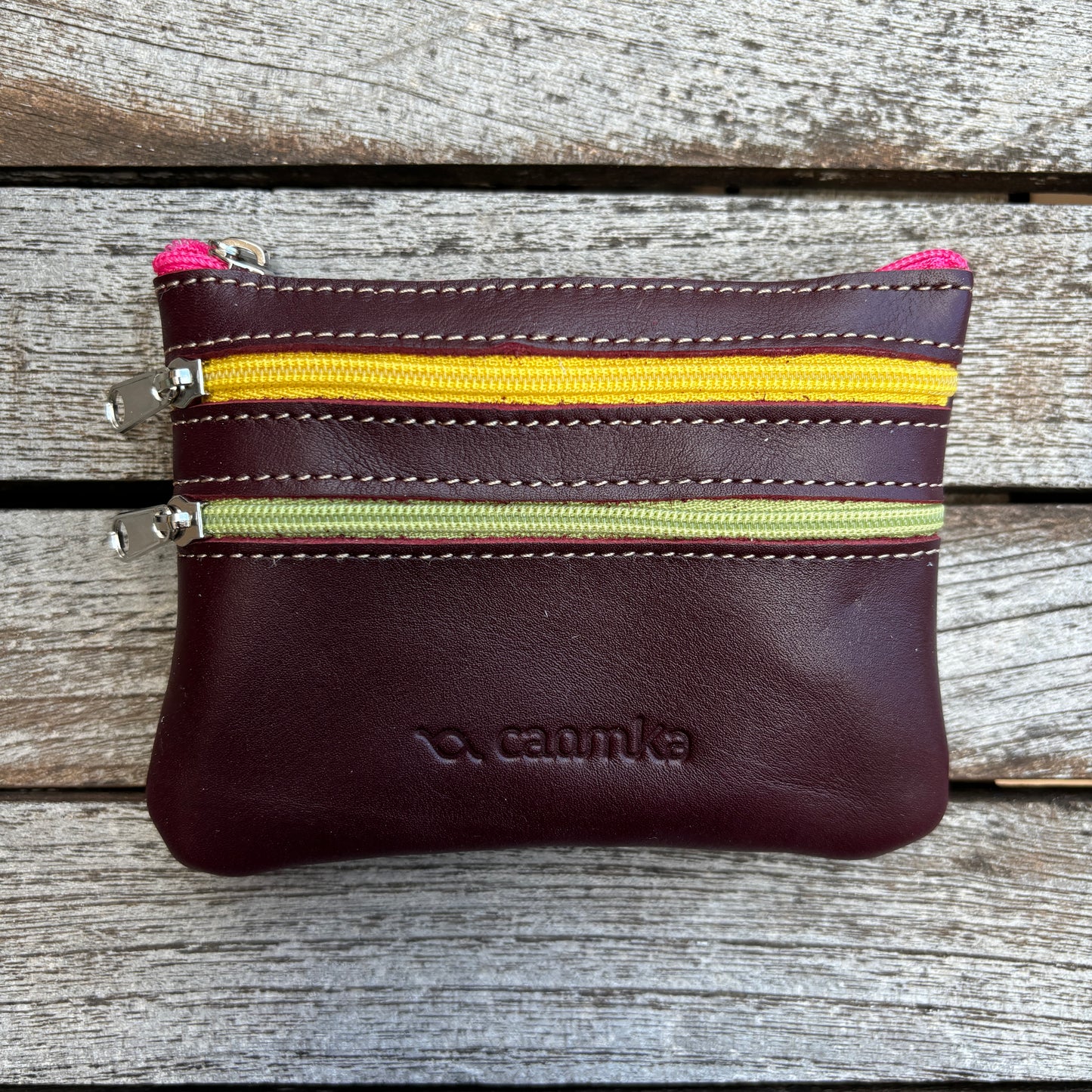 CAOMKA Premium Flat Coin Purse Natürliches BioCuir®-Leder Exklusivstück Nr. 13183