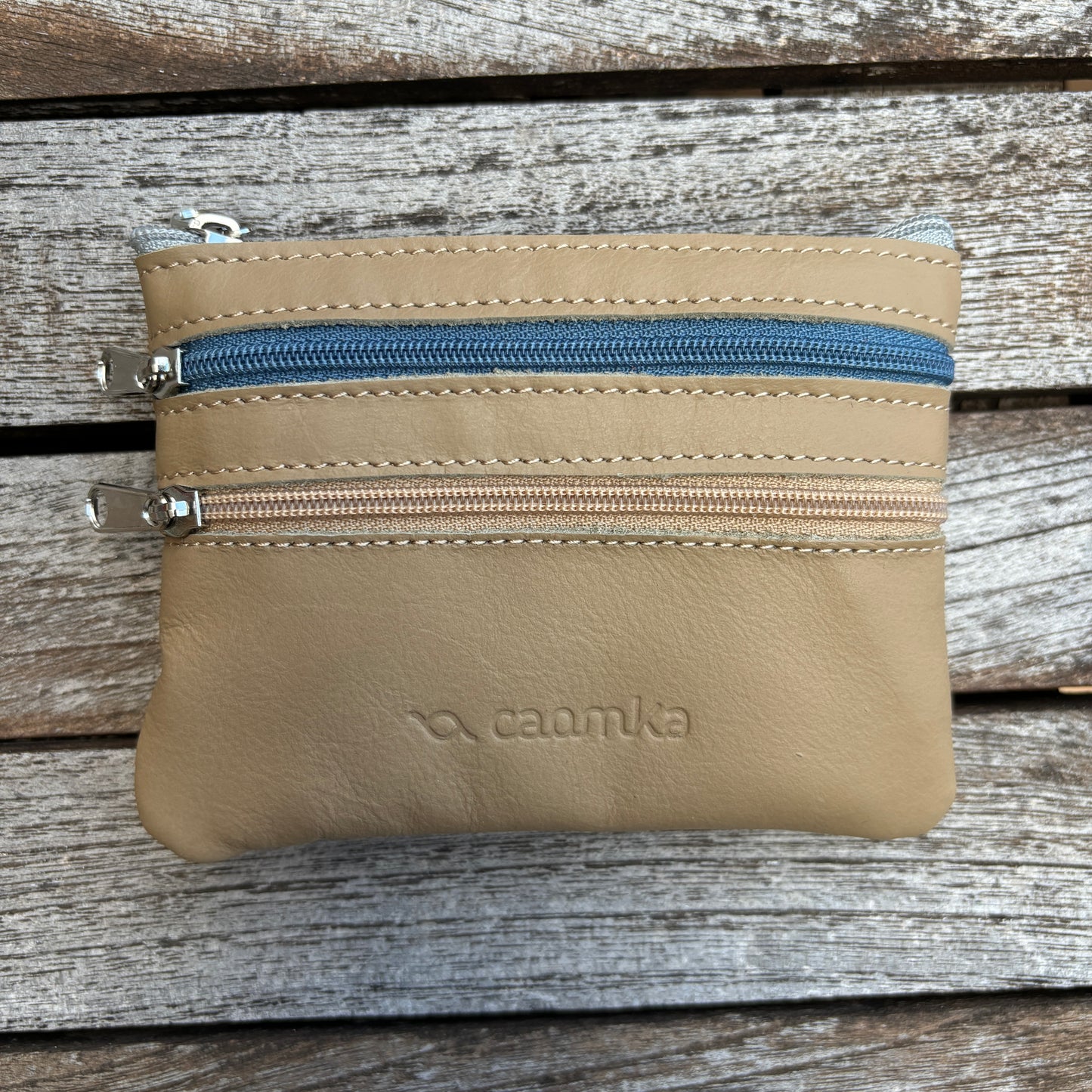CAOMKA Premium Flat Coin Purse Natürliches BioCuir®-Leder Exklusivstück Nr. 13183