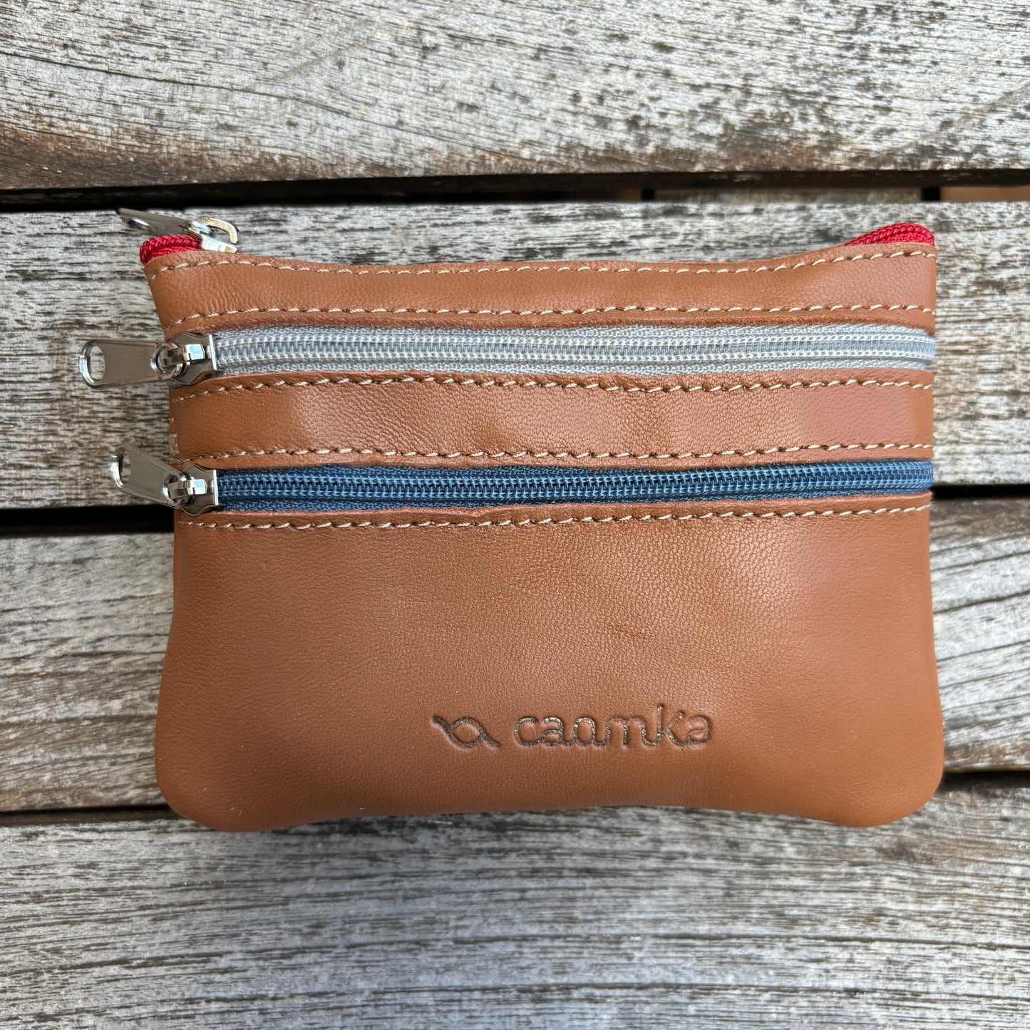 CAOMKA Premium Flat Coin Purse Natürliches BioCuir®-Leder Exklusivstück Nr. 13183