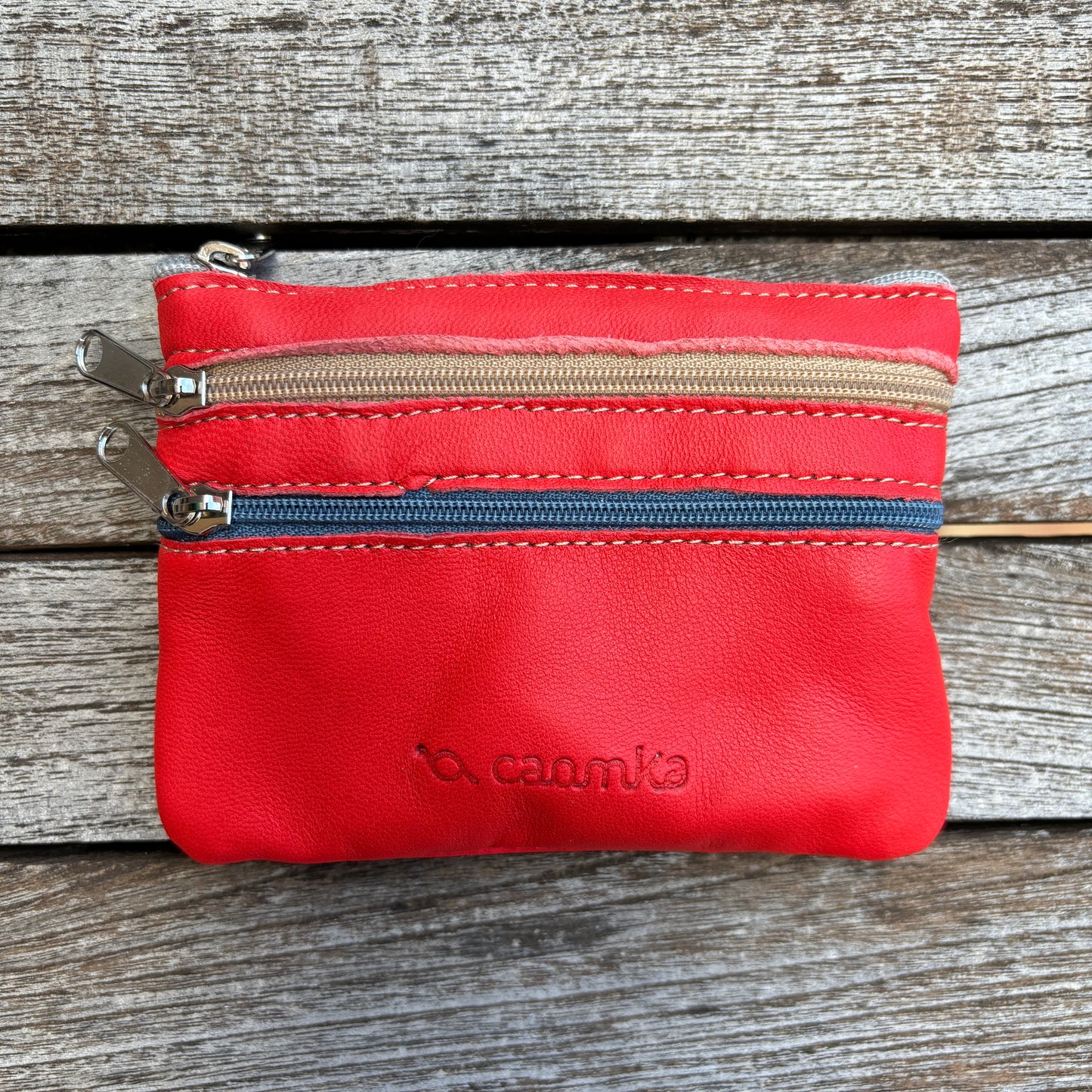 CAOMKA Premium Flat Coin Purse Natürliches BioCuir®-Leder Exklusivstück Nr. 13183
