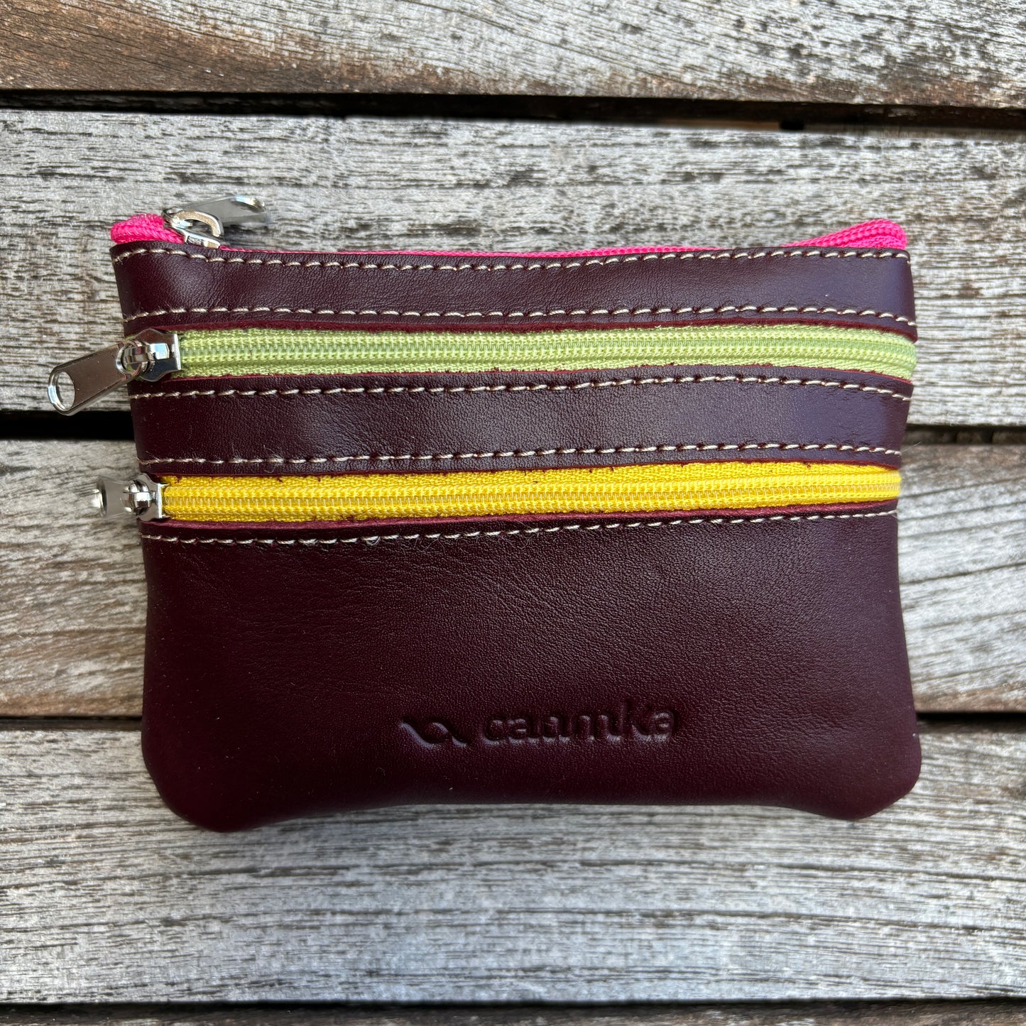 CAOMKA Premium Flat Coin Purse Natürliches BioCuir®-Leder Exklusivstück Nr. 13183